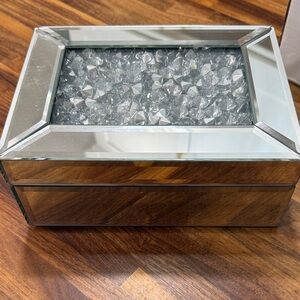 Mirrored Jewelry Box with Crystal Accents
